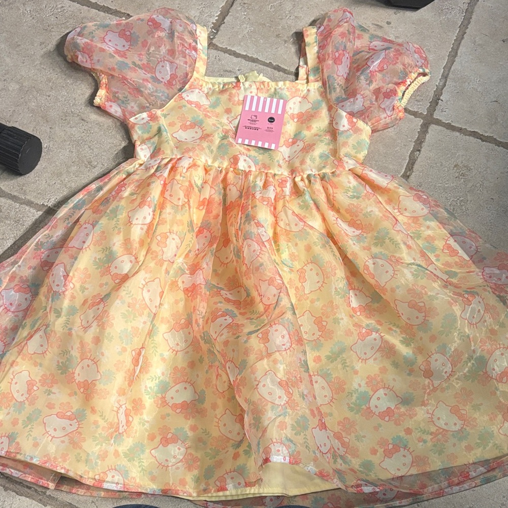 Hello Kitty Yellow and Pink Kids Dress